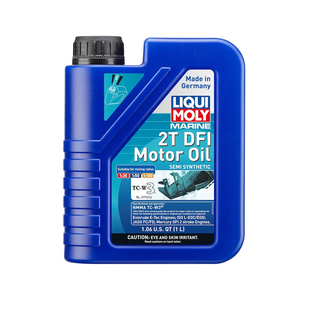 22516 – LIQUI MOLY Oil, TC-W3 Semi Synthetic For Use With High Stress Direct Fuel Injection 2-Stroke Marine Engines 1...